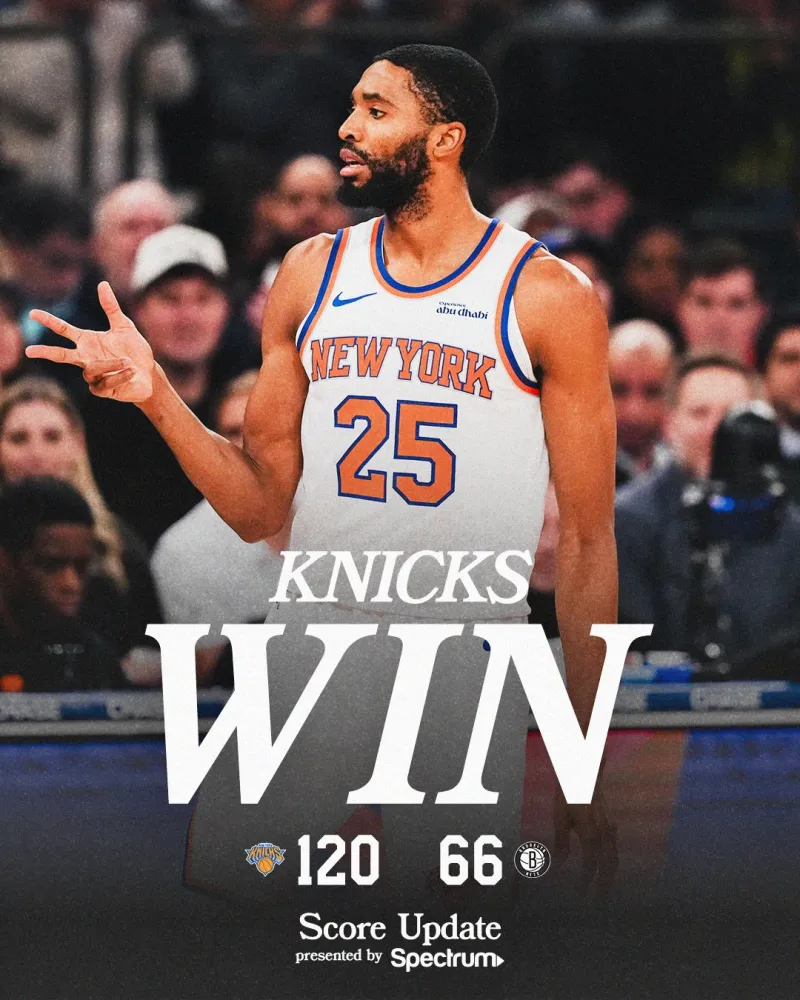 乐鱼体育-赢了54分！尼克斯：今日我们取得了队史最大分差的胜利